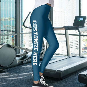 Modern Cat Mum Pet Lover Blue And White Customised Leggings