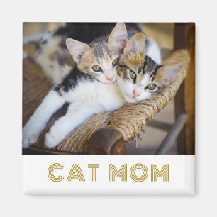 Modern Cat Mum Photo Magnet