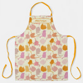 Modern Cat Pattern Personalised Apron (Front)