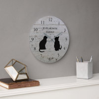Modern cat silhouettes monogrammed wood pattern