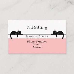 Modern Cat Sitting Business Card