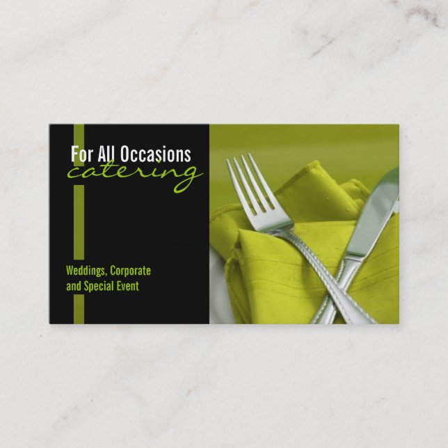Modern Catering Food Business Card (Front)