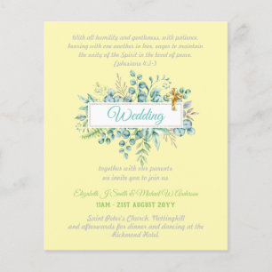 Modern Catholic Wedding Invitations Greenery