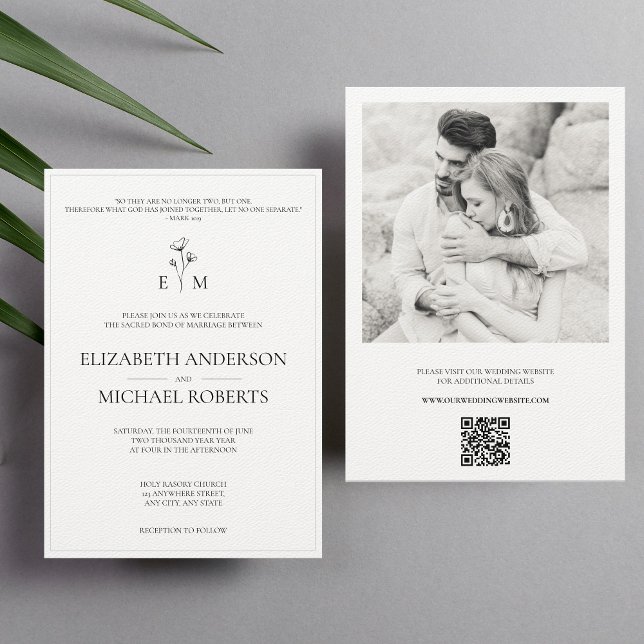 Modern Catholic Wedding Invitations with QR code (Creator Uploaded)
