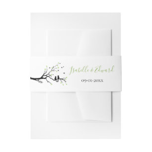 Modern Cats In Love Black Silhouette Heart Wedding Invitation Belly Band