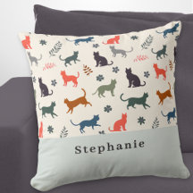 Modern Cats Pattern Elegant Cream Personalised