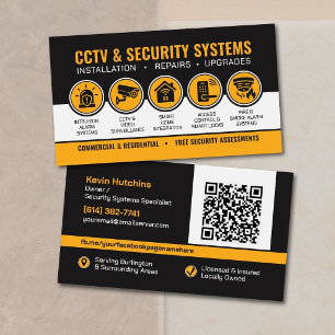 Modern CCTV & Security Systems Specialist Business Card