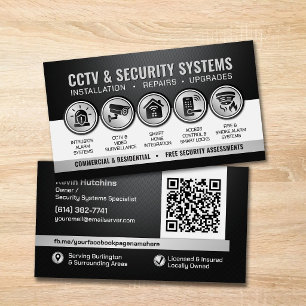 Modern CCTV & Security Systems Specialist Business Card
