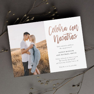 Modern Celebra con Nosotros Photo Engagement Party Invitation