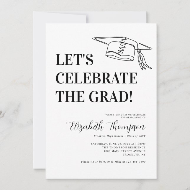 Modern Celebrate Graduate Simple Graduation Par Invitation (Front)