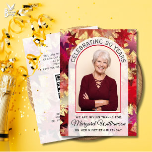 Modern CELEBRATING 90 YEARS Ninetieth Birthday Invitation