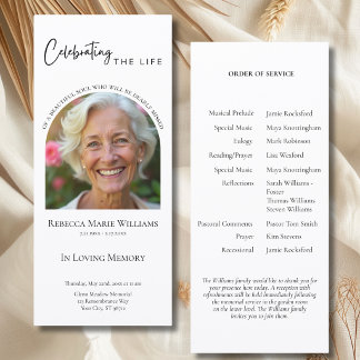 Modern Celebrating The Life Arch Photo Funeral Program