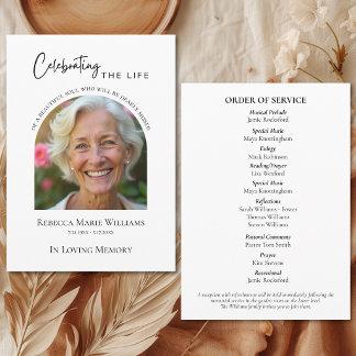 Modern Celebrating The Life Arch Photo Funeral Program