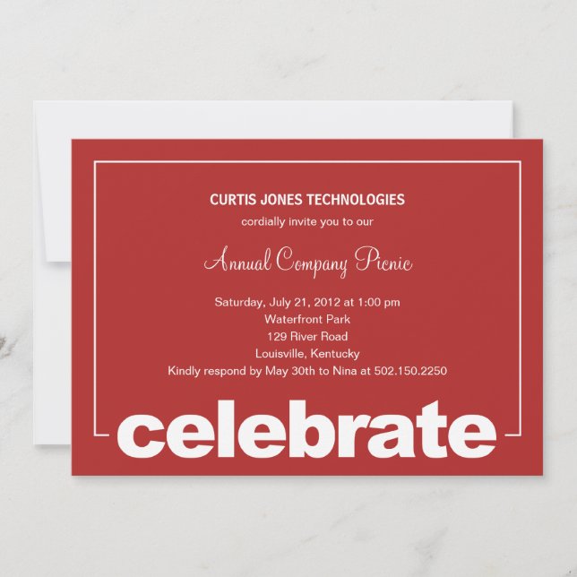 Modern Celebration Corporate/Business Party Invita Invitation (Front)