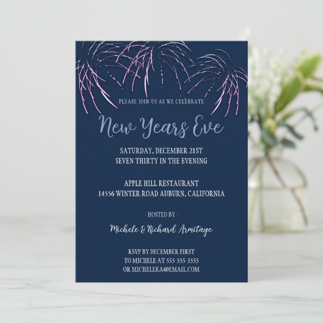 Modern Celebration New Years Invitation (Standing Front)