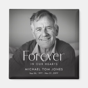 Modern Celebration of Life Memorial Funeral Photo Magnet