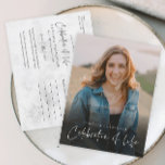 Modern Celebration of Life Memorial Funeral Postcard<br><div class="desc">A Celebration of life Funeral Memorial invitation featuring modern elegant typography. Click the edit button to easily customise this celebration of life template with your own details and photograph of your loved one.</div>