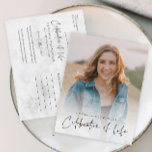 Modern Celebration of Life Memorial Funeral  Postcard<br><div class="desc">A Celebration of life Funeral Memorial invitation featuring modern elegant typography. Click the edit button to easily customise this celebration of life template with your own details and photograph of your loved one.</div>