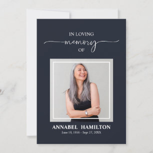 Modern Celebration of Life Memorial Photo Card