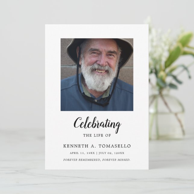 Modern Celebration Of Life Memorial Photo Flat Program (Standing Front)
