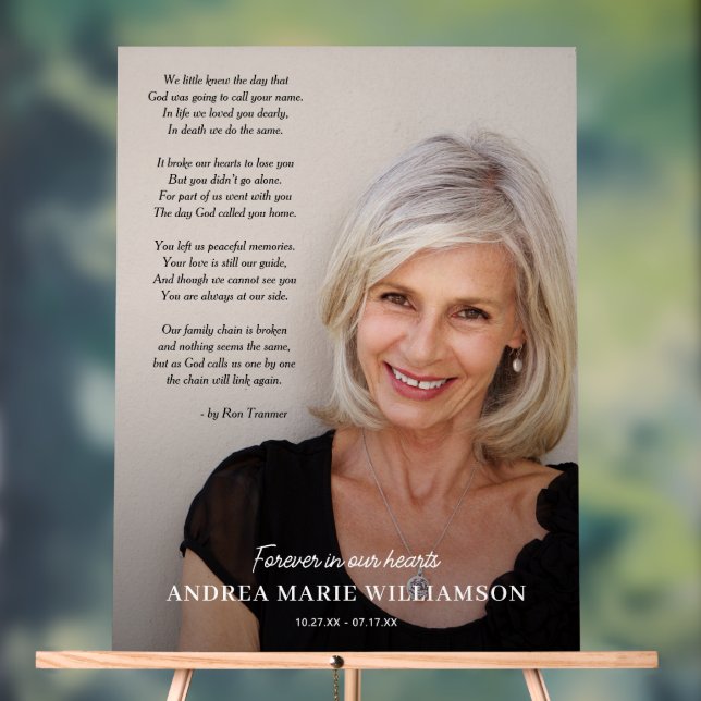 Modern Celebration of Life Photo Acrylic Sign (Neutral)