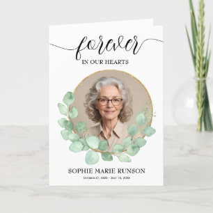 Modern Celebration of Life Photo Funeral Folded Program