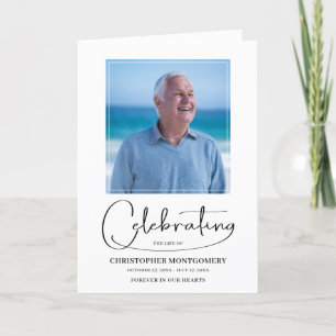 Modern Celebration of Life Photo Funeral Folded Program