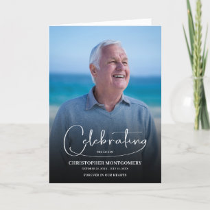 Modern Celebration of Life Photo Funeral Folded Program