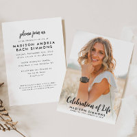 Modern Celebration of Life Simple Photo Funeral