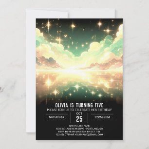 Modern Celestial Digital Birthday Invitation