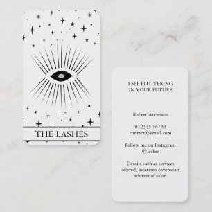 Modern Celestial Eye Tarot Lashes Black Business Card