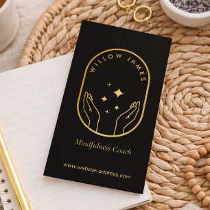 Modern Celestial Meditation Mindfulness Life Coach Business Card