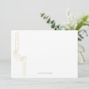 Modern Celestial Monogram Stationery Note Card