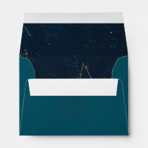 Modern Celestial Wedding Invitation Envelope