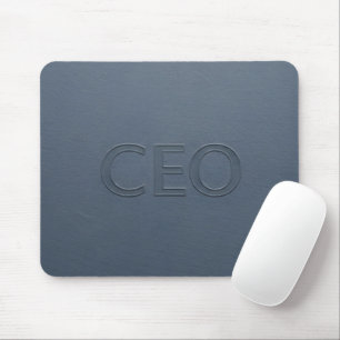 Modern CEO Slate Grey Embossed Executive Mouse Pad