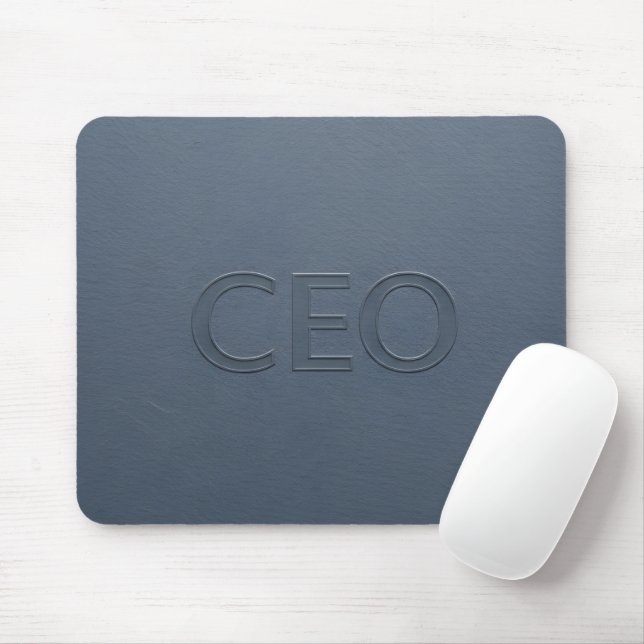Modern CEO Slate Grey Embossed Executive Mouse Pad (With Mouse)