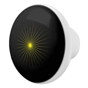 Modern Ceramic Knob Featuring Yellow Star