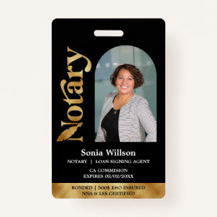 Modern Certified Notary Public Loan Signing Agent ID Badge