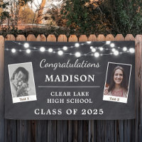 Modern Chalk Graduation Party String Lights Sign