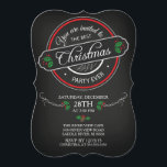 Modern Chalkboard Best Christmas Party nvitation Invitation<br><div class="desc">Modern bracket die-cut Chalkboard Best Christmas party Invitation featuring contemporary typography,   with green holly leaves & red berries set on a popular black chalkboard background.  Stylish & chic christmas invitation for all your festive winter get togethers...  office party,  company party,  cocktail party celebration & dinner party.</div>
