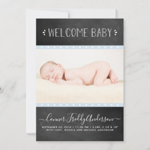 Modern Chalkboard Birth Announcement
