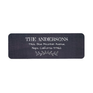 Modern Chalkboard Bold Typography Return Address Label