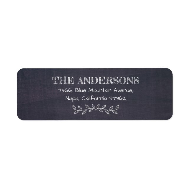Modern Chalkboard Bold Typography Return Address Label (Front)