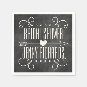 MODERN CHALKBOARD BRIDAL SHOWER PAPER NAPKINS