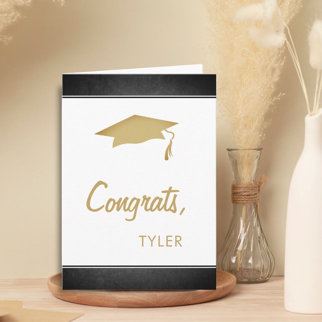 Modern Chalkboard Congrats Graduate Graduation Card (Creator Uploaded)