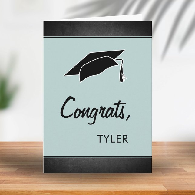 Modern Chalkboard Congrats Graduate Graduation Card (Creator Uploaded)