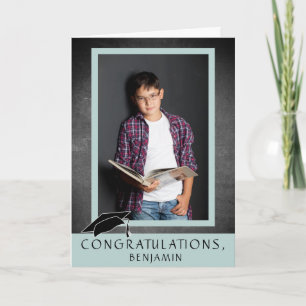 Modern Chalkboard Congratulations Graduation Photo Card
