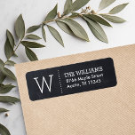 Modern Chalkboard Custom Monogram Return Address Label<br><div class="desc">Affordable custom printed return address labels with sleek simple typography on a rustic faux chalkboard background. Personalise it with your monogram initial, name and address or other custom text. Use the design tools to edit text fonts and colours, resize or move text around to create a unique one of a...</div>