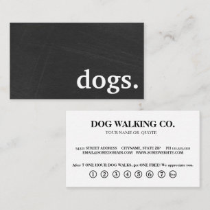 Modern chalkboard dogs. loyalty punch card