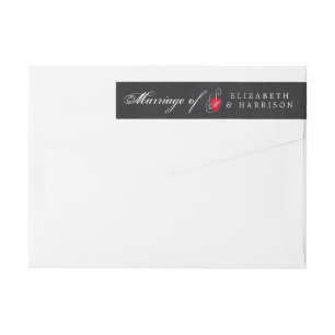 Modern Chalkboard Fancy Heart Wedding Wrap Around Label